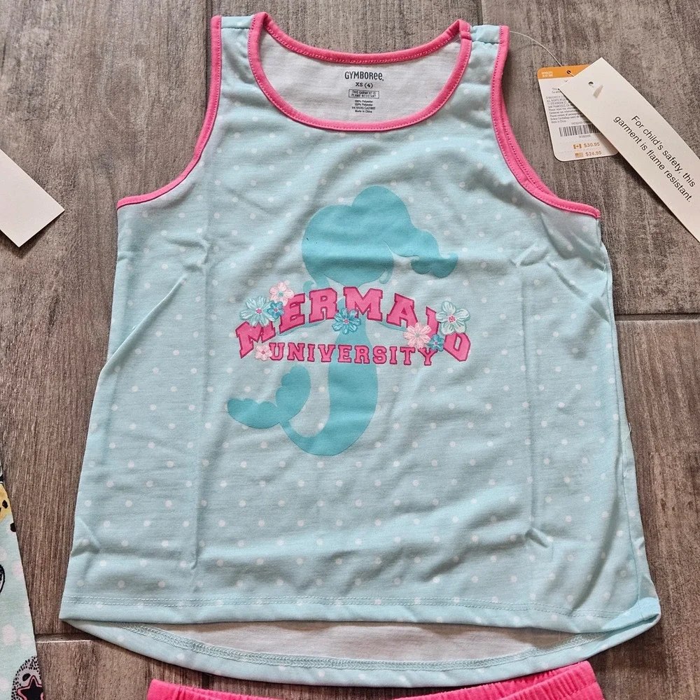 Gymboree Pajamas Nightgown Size XS 4 NEW Mermaid Animal PJ Sleepwear Summer Girl